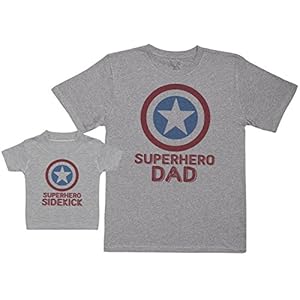 Superhero Sidekick – Maak een set – Gecoördineerde cadeauset voor vader en baby – Heren-T-shirt en baby-T-shirt…