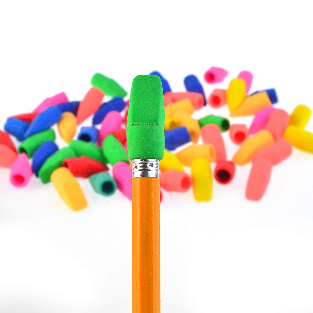 Pencil Top Eraser Caps, SUMERSHA 300pcs Eraser Caps For Children Kids Student Learning Painting Use in School, Home & Office Assorted Colors 1inch