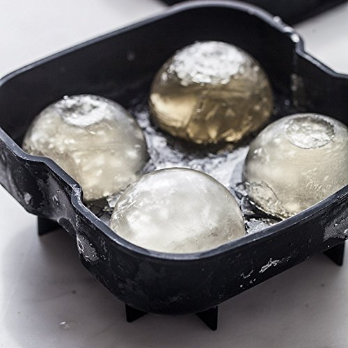 Z Zicome Silicone Ice Ball Mold Tray Maker Set of 2 - Large 8 X 4.5cm Ice Balls for Wiskey Cocktail Drink