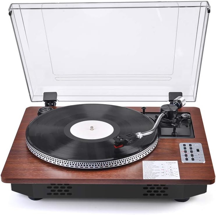 Record Player with Speakers Turntable for Vinyl Records Bluetooth in & Out USB Direct Vinyl to MP3 Recording Professional LP Vintage Record Player