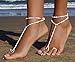 Bellady 2 Pcs Womens Beach Imitation Pearl Barefoot Sandal Foot Jewelry Anklet Chain
