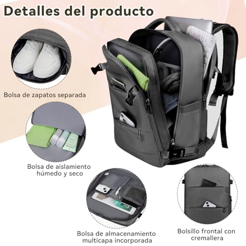 Juego de Maletas de Viaje,Set de 3 Piezas de Equipaje, 20 y 14 Pulgadas + Mochila de viaje, Mango Telescópico, Ruedas Giratorias 360°, Resistente ABS, Con Compartimentos Y Correa Ajustable