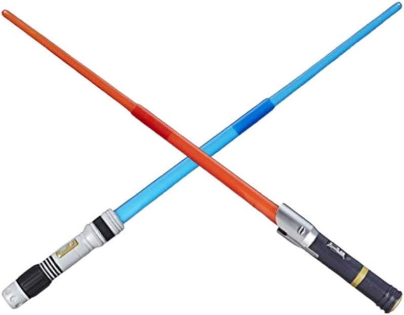 Kelsteve Star Wars Electronic Sith Apprentice and Jedi Apprentice Lightsaber Bundle Red and Blue with Light Up Button