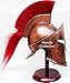 Hanzlacollection Medieval Armor King Leonidas Greek Spartan 300 Roman Helmet on Wooden Stand