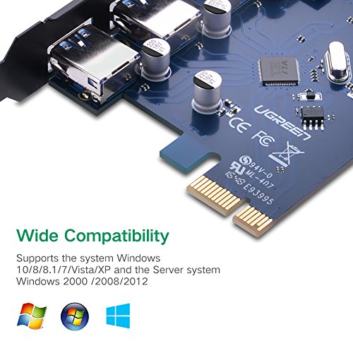 UGREEN-3-Port-PCI-Express-USB-30-Card-with-101001000Mbps-Gibabit-Lan-Adapter-Converter-for-Desktop-PC