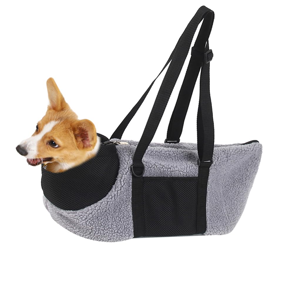 Dog Carrier Handbag Head-Out Portable Small Pet Carrier Dog Carrying Bag Dog Cat Travel Bag Pet Dog Carrier Bag Dog Sling Carrier Soft Winter Warm Pet Tote Bag with Hook for Subway Hiking Shopping