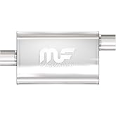 MagnaFlow Performance Exhaust Muffler 11226 | Deep Signature Sound, 4x9x14" Oval, Stainless Steel, 2.5"/2.5" Inlet/Outlet, Offset/Center