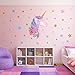 SONG'S IDEA Large Size Unicorn Wall Decal,2Packs，Unicorn Wall Sticker Decor with Hearts and Stars for Girls Rooms Baby Nursery