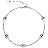 Dorunmo Blue Bracelet for Women 925 Sterling Silver December Birthstone Bracelets Aquamarine Women's Bracelet Birthday Jewelry for Wife