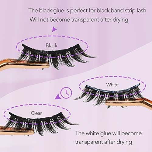 Eyelashes Glue 2 Side White and Black Lash Glue for False Lashes Super