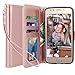 LK Case for Moto E4, [Wrist Strap] Luxury PU Leather Wallet Flip Protective Case Cover with Card Slots & Stand for Motorola Moto E (4th Generation) - Rose Gold