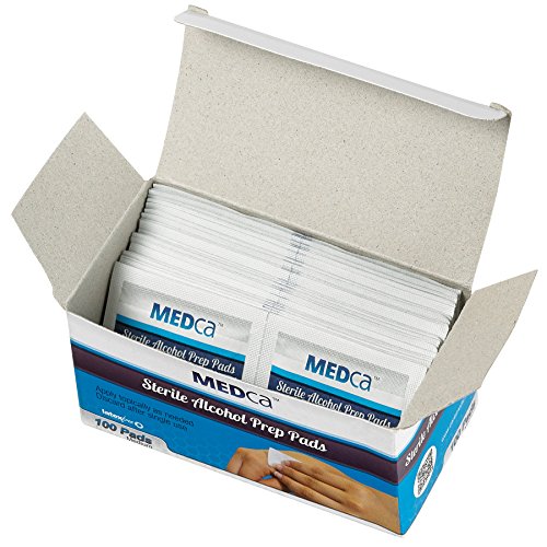 MEDca Alcohol Prep Pads, Sterile, Medium, 2-Ply PACK OF 100