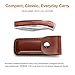 Z ZANMAX Folding Knife, 440C Stainless Pocket Knife Wood Handle Outdoor Camping Survival Hunting Knife Blade with Genuine Leather Sheath, Lockback Folding Knife, 3.5-Inch, Gift for Him
