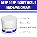 Rolyan Deep Prep II Cream, Professional Massage Cream with Coconut Oil, Beeswax-Free, Long Lasting Creme with Waxy Feel for Relaxing Full Body Massage, 15 Ounce Jar