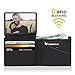 Mens Genuine Leather Bifold Wallet with 2 ID Window and RFID Blocking