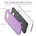 BENTOBEN Case for Galaxy Note 5 Case, Glitter Luxury Bling Hybrid Hard PC Laminated Sparkly Shiny Faux Leather Shockproof Bumper Protective Phone Case for Samsung Galaxy Note 5, Purple