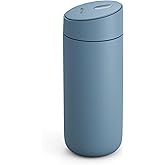 Fellow 16 oz Carter Slide Travel Mug – One-Handed Slide Lid, Vacuum Insulated Stainless Steel Tumbler with Ceramic Interior for Hot and Cold Drinks, Leak-Proof and Dishwasher Safe, Hazy Blue