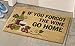 Collections Etc Wine Lovers Forgot The Wine Coco Door Mat, Brown