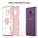 VEGO Galaxy S9 Case Glitter Bling Rhinestone Diamond Case with with Ring Stand Kickstand Rhinestone Bumper for Women Girls Sparkly Luxury Slim Soft Protective Case for Samsung Galaxy S9 (Rose Gold)