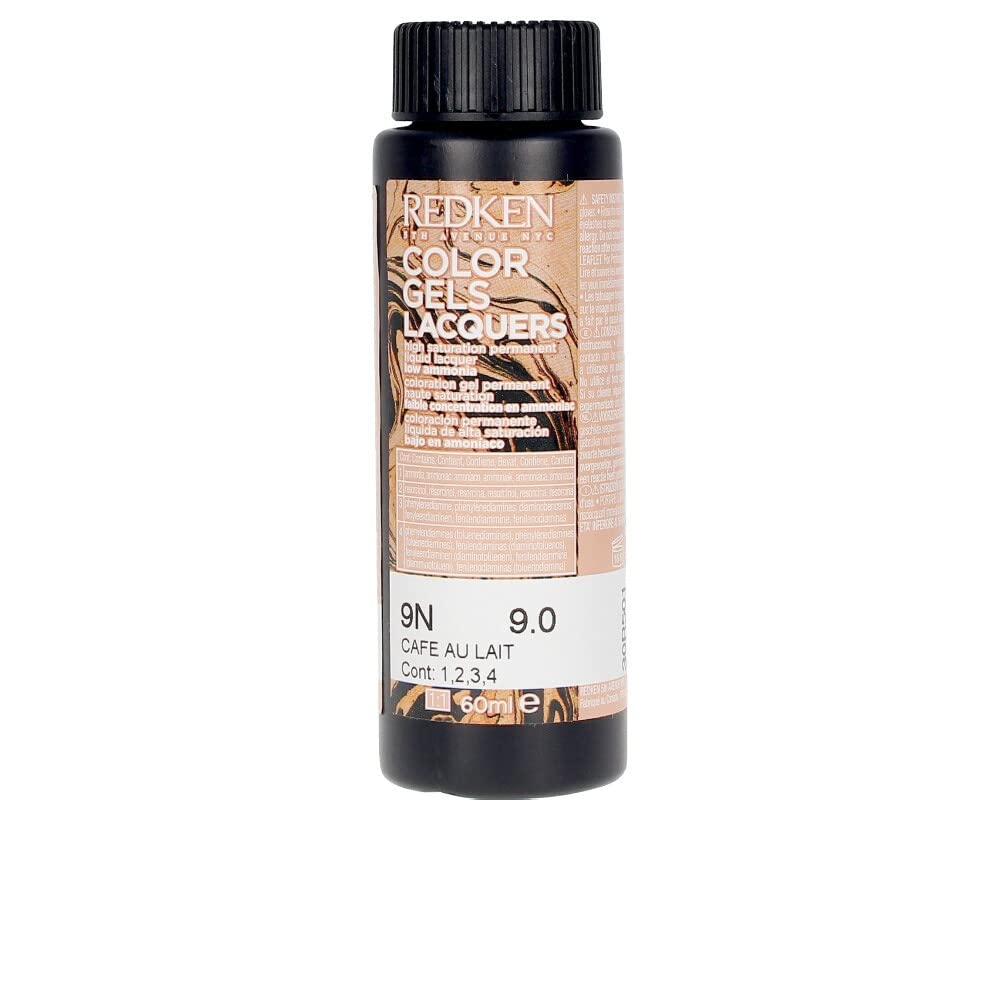 Redken Colour Gels Lacquer Permanent Hair Colour, No. 9N Cafe Au Lait, 60 ml