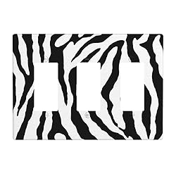 Pznen Light Switch Cover, Zebra Animal Skin Texture