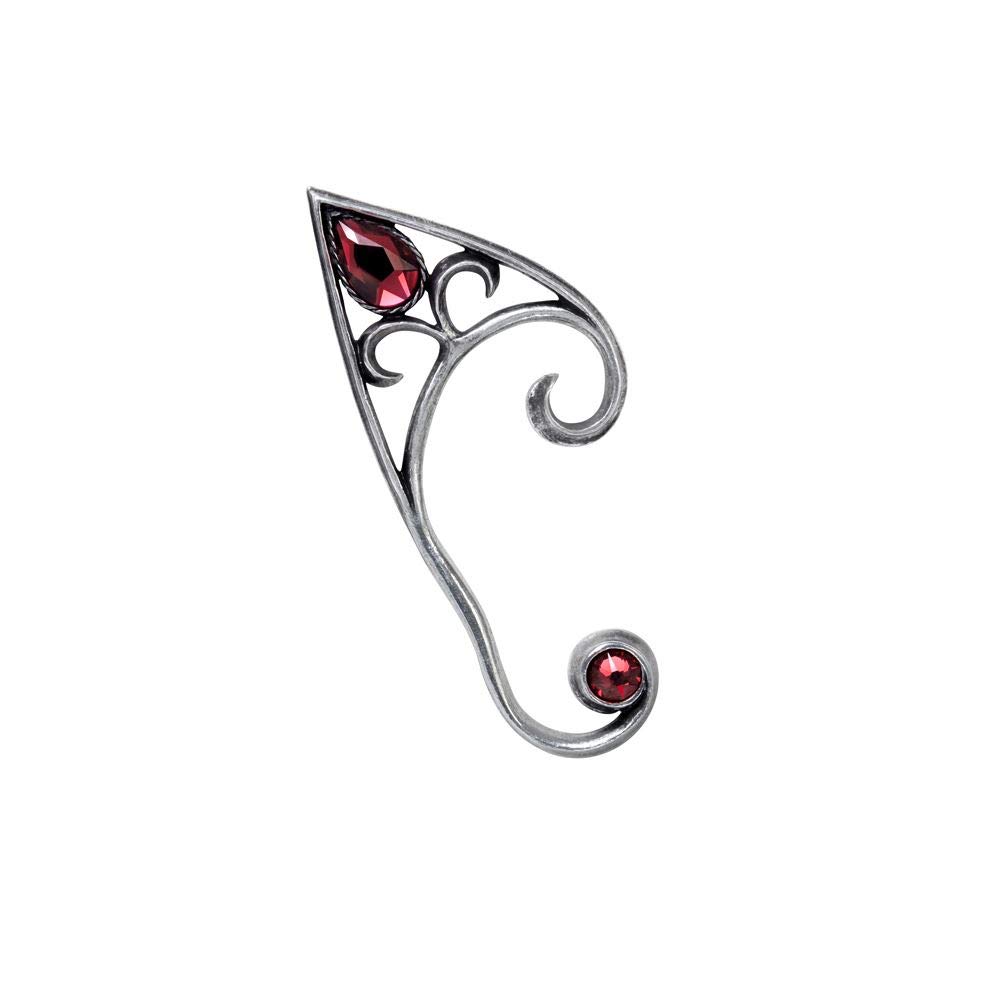 Alchemy Gothic Elvyn Earwrap (Right) Women Ear Stud Silver-Coloured, Pewter,