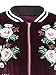 Lovaru Women's Fashion Velvet Rose Embroidery Biker Patchwork Baseball Bomber Jacket