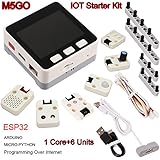 MakerFocus M5Stack ESP32 M5GO IoT Starter Kit with ESP32 16M Flash, MPU9250 Motion Sensor, 550mAh Lithium Battery and Grove Cables for MicroPython/Arduino Programming Over Internet and DIY