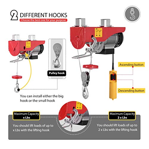 ACDK 1320 lbs Lift Electric Hoist, Electric Winches 110 Volt with