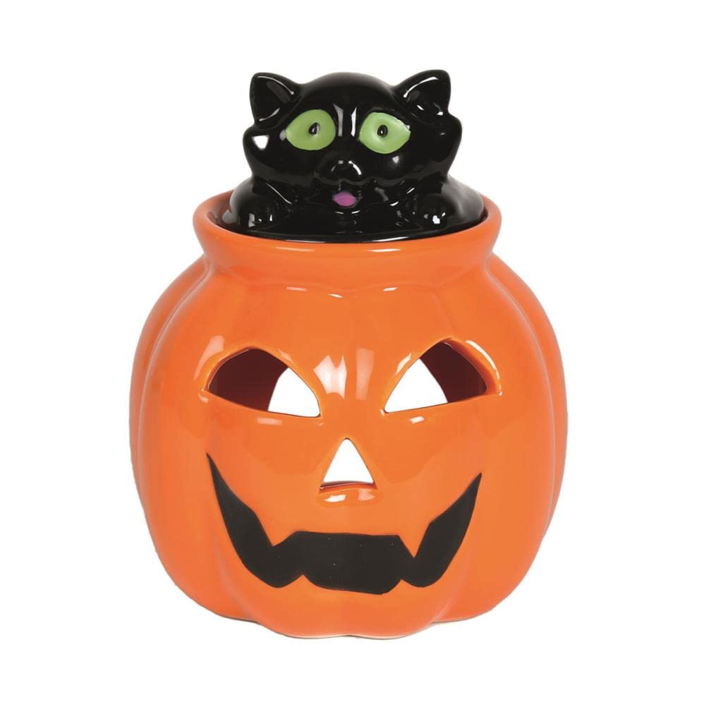 Aroma Halloween Pumpkin with Black Cat Wax Melt Warmer