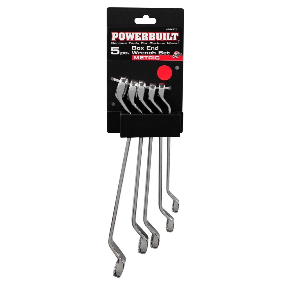 Powerbuilt 644170 Metric Offset Box Wrench Set 5 Pc (10mm 19mm