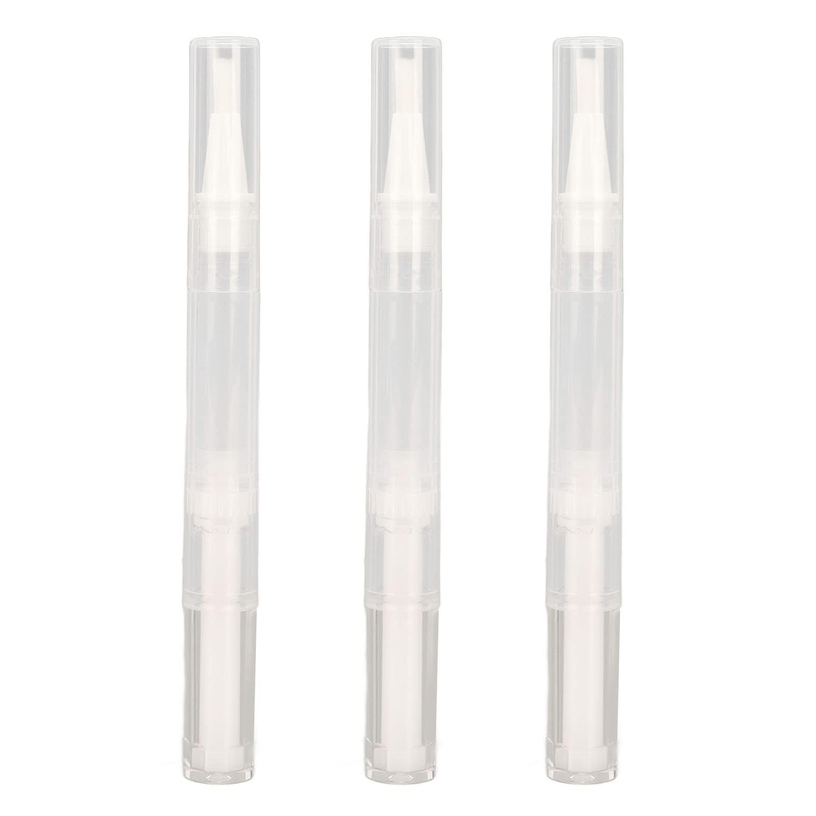 3PCS Reusable Empty Cuticle Oil Pen, 2.5ml Transparent Twist Pen Refillable Nail Polish Bottle Eyelash Growth Liquid Tube Cosmetic Container with Brush Tip