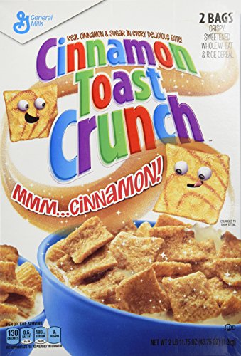 Cinnamon toast crunch cereal 2 bags, 43.75oz box by gen…