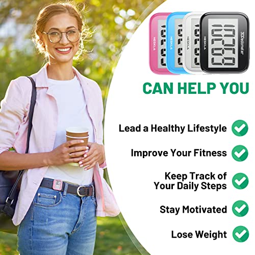 3D Pedometer For Walking, Simple Step Counter For Walking With Large Digital Display, Step