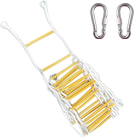 Echelle De Corde D Evasion Avec Crochets Echelles De Secours En Cas D Incendie Echelle De Securite Souple Echappez Vous De La Fenetre Et Du Balcon 10m 394inch Amazon Fr Bricolage