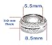 Dolceoro LOT 10, Sterling Silver Ring Spacer Beads with Rhodium Plating Fits 3mm Charm Snake Chain Cable Bracelets