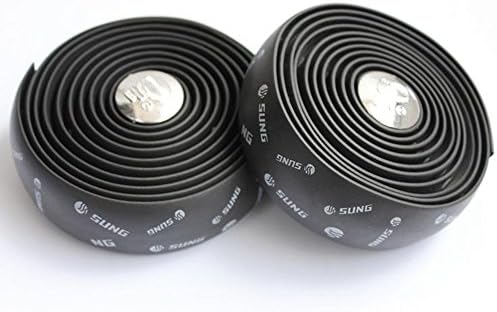 1 Pair Black Light Flexible Cushioning Synthethic Cork Handlebar Wrap Handgrip Tape w/ End Plugs (1.2" Wide, 78.7" Long)