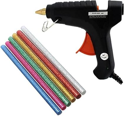 A.S ENTERPRISES MHK 40W Professional Glue Gun with 5 Glitter Glue-Sticks