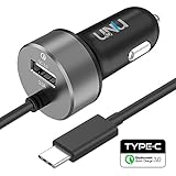 Type C Car Charger, UNU 35W with Qualcomm Quick Charge 3.0 Technology+Built-in Type-C (3.0) USB C Adapter Charging Cable for iPhone 7/7/6S/6 Plus, LG G5, Google Pixel XL, Nexus 6P/5X, More Devices