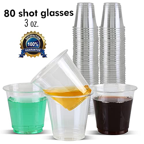 Disposable Plastic 3 Oz shot Cups Good for Condiments, Jello Shots