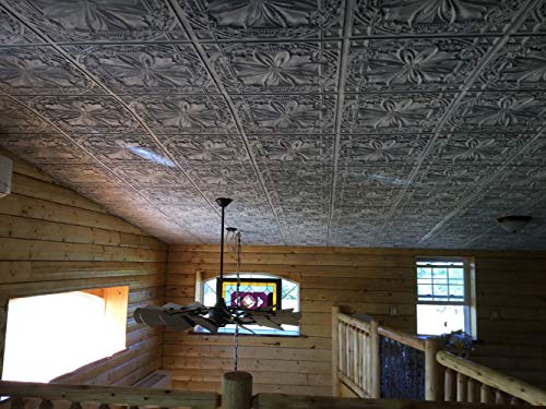From Plain To Beautiful In Hours DCT10obw-24x24 Ceiling Tile, Old Black White - Thumbnail 3