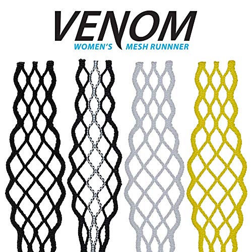 East Coast Dyes ECD Lacrosse Venom Women's Lacrosse Mesh Runner Semi-Soft Lacrosse Mesh (Black)