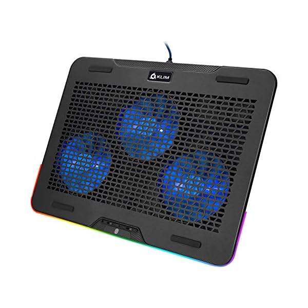 KLIM-Aurora-Laptop-Cooling-Stand-with-RGB-backlighting-11-17-Gaming-Laptop-Cooling-Pad-For-Desk-USB-Powered-Fan-Stable-And-Sturdy-Aluminum-Build-Compatible-Mac-And-PS4-NEW-2021 KLIM Aurora + Laptop Cooling Stand with RGB backlighting + 11" - 17" + Gaming Laptop Cooling Pad For Desk + USB Powered Fan + Stable And Sturdy Aluminum Build + Compatible Mac And PS4 + NEW 2022
