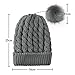OMECHY Women's Winter Knit Hat Trendy Slouchy Beanie with Warm Fleece Lining Skull Chunky Soft Thick Cable Ski Cap Grey