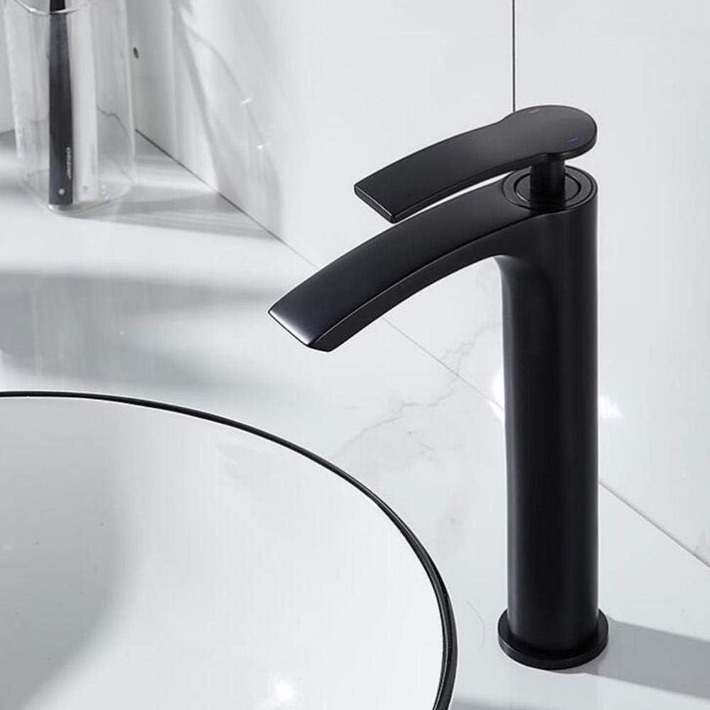 Rubinetto Lavabo Alto Nero A Cascata - Miscelatore Monocomando Acciaio Inox 304 Per Bagno Moderno - Foto 6