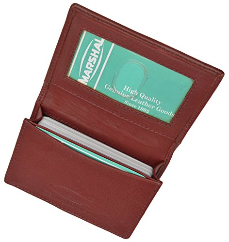 Premium Leather Business Card Holder (Burgundy)