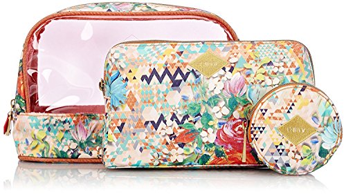 Oilily Women's Accessories Makeup Case Diamond Flowers Travel Cosmetic Package (Blush)