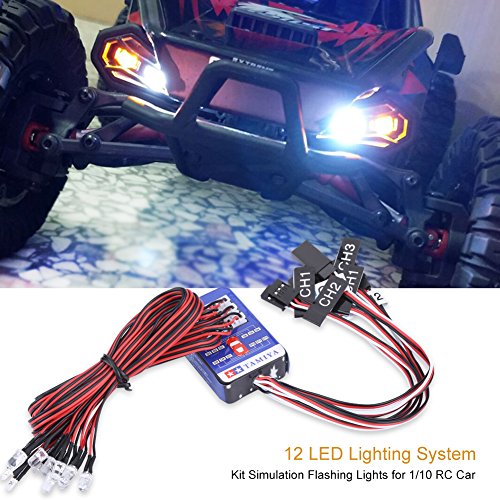 Dilwe 12 LED RC Car Light, Lighting System Kit Simulation Flashing