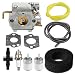 Harbot 753-05133 Carburetor with Air Fuel Filter Line for Troy Bilt TB20CS TB20DS TB10CS TB70FH TB70SS TB90BC TB65SS Yard Man YM20CS YM70SS YM90BC Y780 WH80BC MS2550SE MS2560SE WH25CS String Trimmer primary