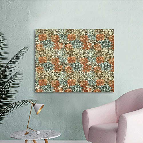 Anzhutwelve Vintage Photographic Wallpaper Grungy Artful Composition with Rich Flower Figures Gentle Spring Foliage Revival Custom Poster Multicolor W36 xL24